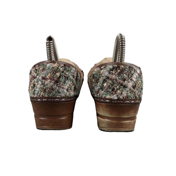 Sanita Shoes Womens 37 Clog Slip On Danish Woven Textile Brown Teal Comfort Walk - Picture 5 of 16